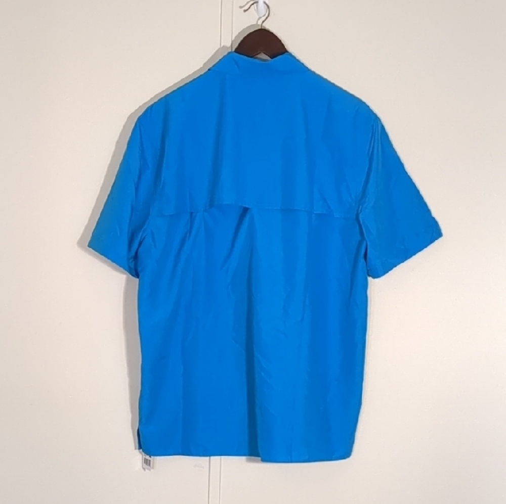 Eddie Bauer‎ Short Sleeve Vented Safari Hunting Fishing Shirt Blue Danube - Picture 5 of 7